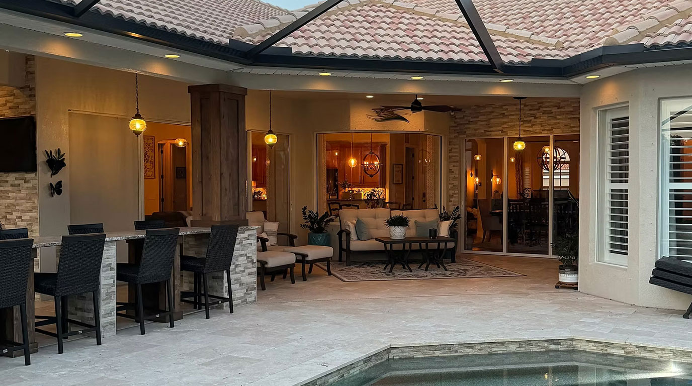 Pool side patio